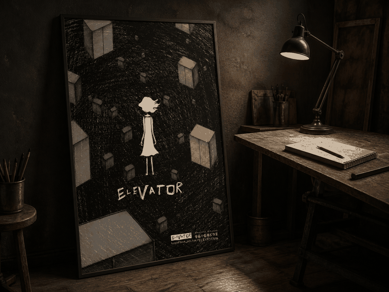 ELEVATOR 手繪插畫情境照